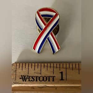 Red White Blue Ribbon Pin